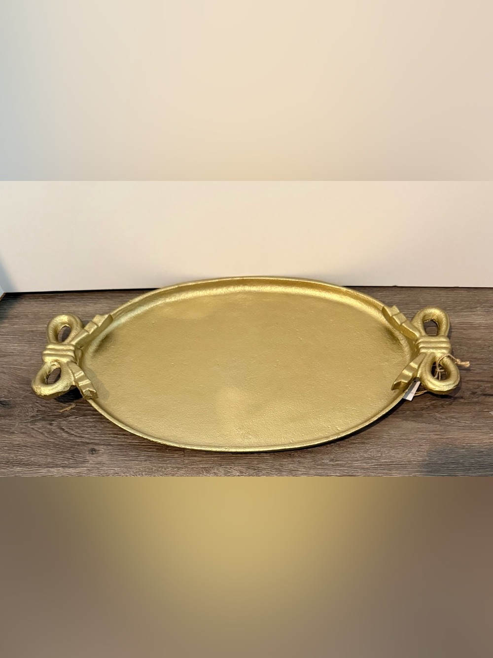 Pretty Gold Bow Oval Vanity Tray- NWT